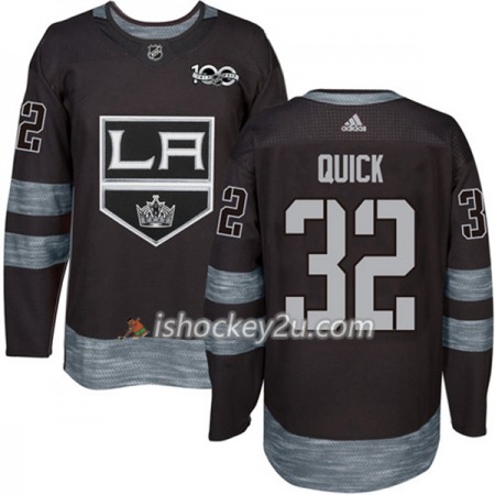 Mænd NHL Los Angeles Kings Trøje Jonathan Quick 32 1917-2017 100th Anniversary Adidas Sort Authentic